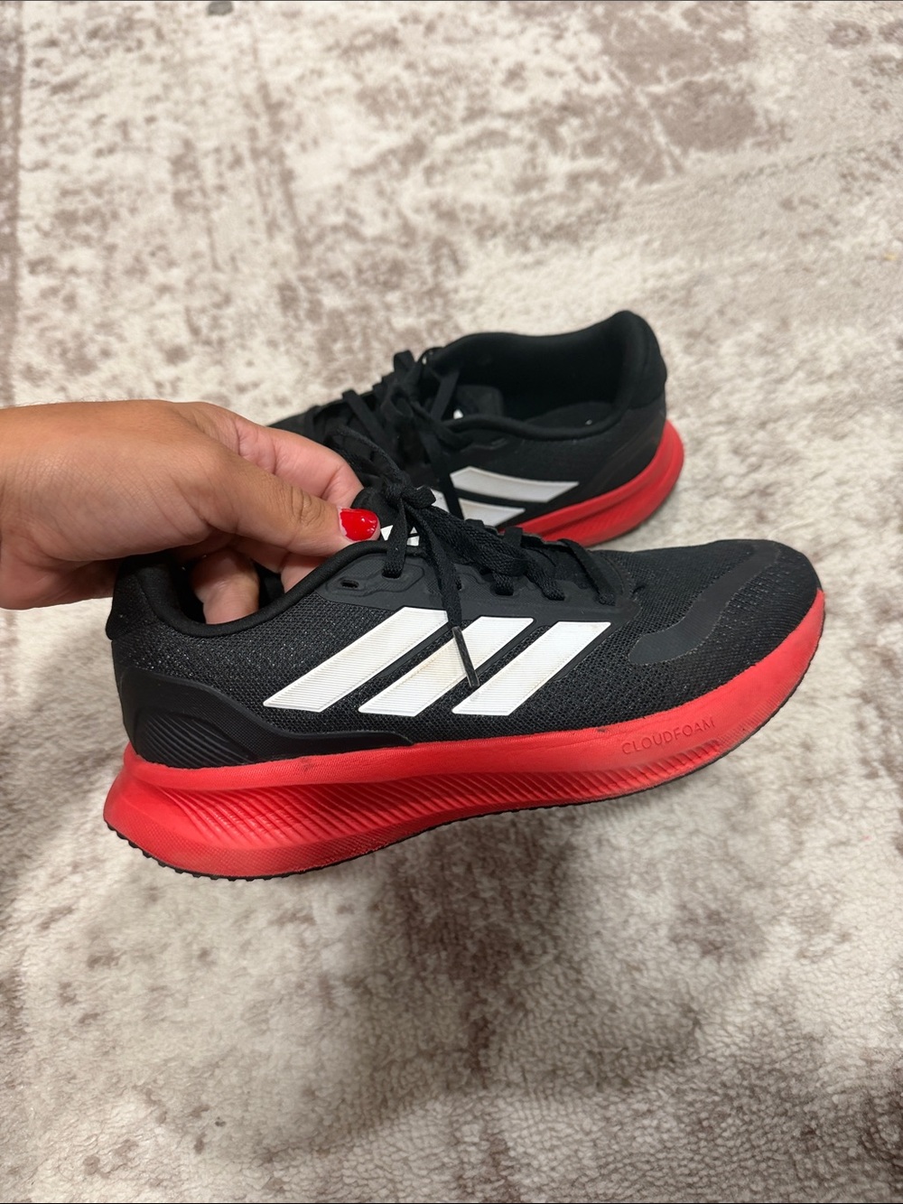 adidas Men's Black, White & Red Athletic Running Shoes
